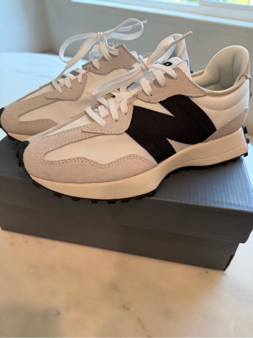 New Balance Women's White, Black & Tan Retro Runner Sneakers